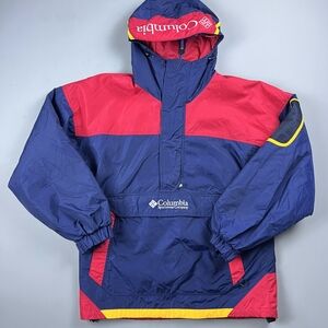 Vintage Columbia Sport Pullover Navy Red Jacket Men’s Color Block Size Medium